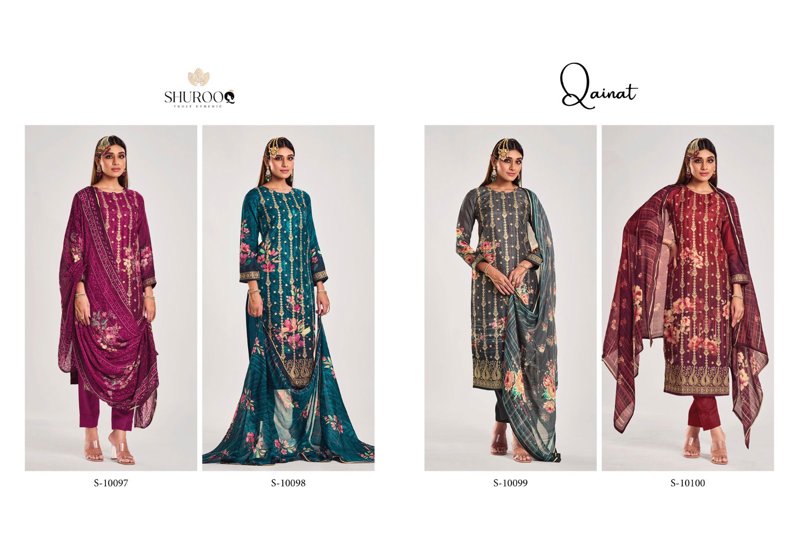 Shurooq Qainat Wholesale Printed Designer Salwar Suits Catalog